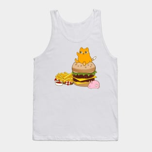 Fat Cat and burger Tank Top